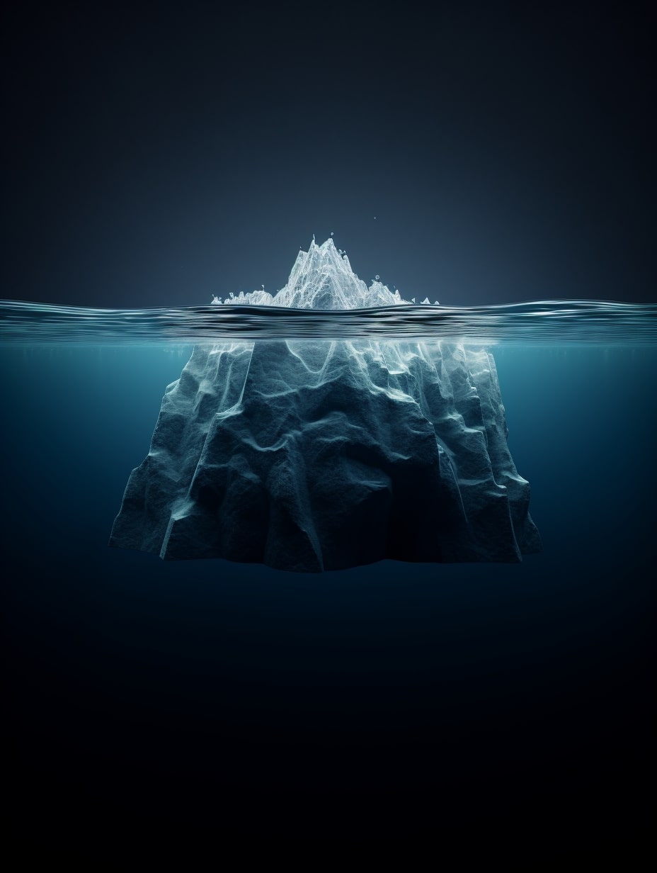Un iceberg avec une partie visible et une partie immergée qui évoque tout le potentiel d'une optimisation de site internet à La Rochelle